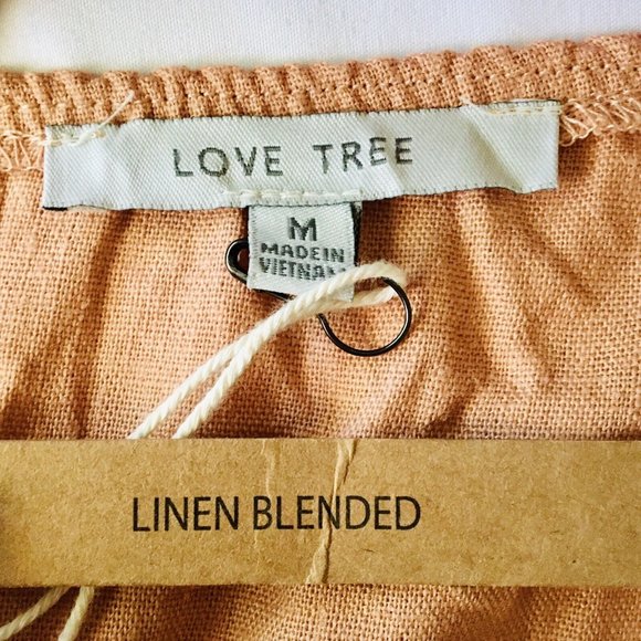 Love Tree Shirred Open Back Ruffle Tier Dress Desert Pink Size Medium - Picture 7 of 10